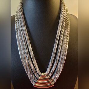 Elegant Silver Mesh Necklace